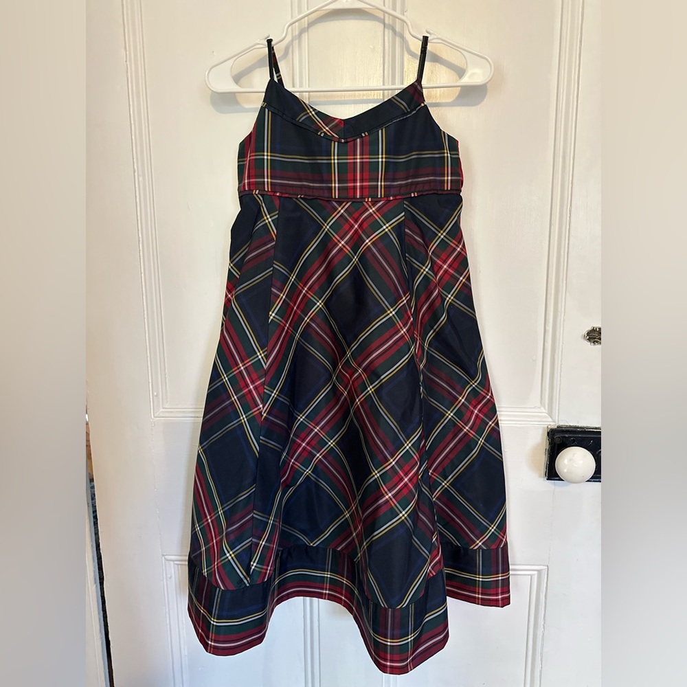 GAP Kids  Girls Multicolor Plaid Holiday Dress XL.  Machine washable.